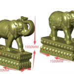 1.8米翘鼻汉白玉大象赣州公司门口发货实拍