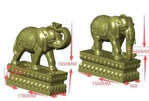1.8米翘鼻汉白玉大象赣州公司门口发货实拍